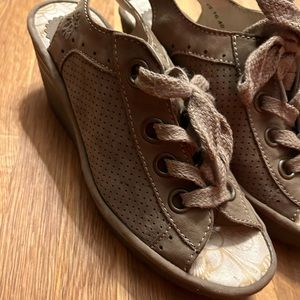 Fly London lace to wedge sandal